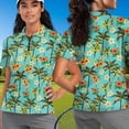 thumbnail image 4 of Binienty Palm Tree Husband Wife Matching Shirts Relaxed Short Sleeve Couples Matching Golf Shirts for Golf Running Sports ,Frangipani Classic Fit Quarter Zip Pullover, 4 of 7