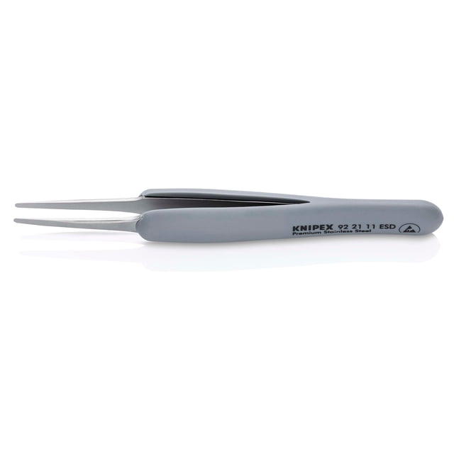 KNIPEX 92 21 11 ESD Pinzas de precisión con mangos de goma ESD de 123 mm