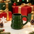 thumbnail image 6 of Christmas Tree Ceramic Mug, Cute Xmas Tree Shaped Coffee Cup, Holiday Drinking Mug for Hot Chocolate Tea Milk Gift for Family Home Party, 6 of 6