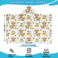 thumbnail image 2 of Gray Highland Cow Bathtub Sunflower Pattern Hooded Bath Towel，60"x35" for Ages 3 To 12 Kids, Quick Dry Lightweight Soft Microfiber Hood Beach Towel Cover Up for Kids, 2 of 7