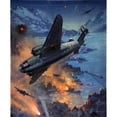 thumbnail image 2 of Charles E Turner 15x18 Gold Ornate Wood Frame and Double Matted Museum Art Print Titled - Bombing Scene Description Hudson Bombers on a Coastal Raid (Between 1939 and 1946), 2 of 4