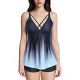 thumbnail image 1 of Fadeal Bathing Suit for Women Women Plus Size Tankini Swimsuits Two Piece Color Block Cutout Flowy Tummy Bathing Suits with Shorts Tankini Swimsuits for Women Black M, 1 of 4