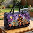 thumbnail image 5 of Halloween Haunted Town Quilted Barrel Shoulder Bag, Pumpkin Bat Moon Print Carry On Travel Bag with Soft Handles for Gym Yoga Overnight Trip, 5 of 5