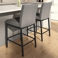 thumbnail image 3 of Amisco Perry Plus 26" Counter Stool - Silver Grey Polyester/Black Metal, 3 of 10