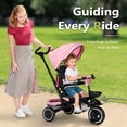 thumbnail image 2 of AILEEKISS 8-in-1 Kids Tricycle with Parental Bar, Folding Ride Trike for Child 1-6 Years, Pink, 2 of 11