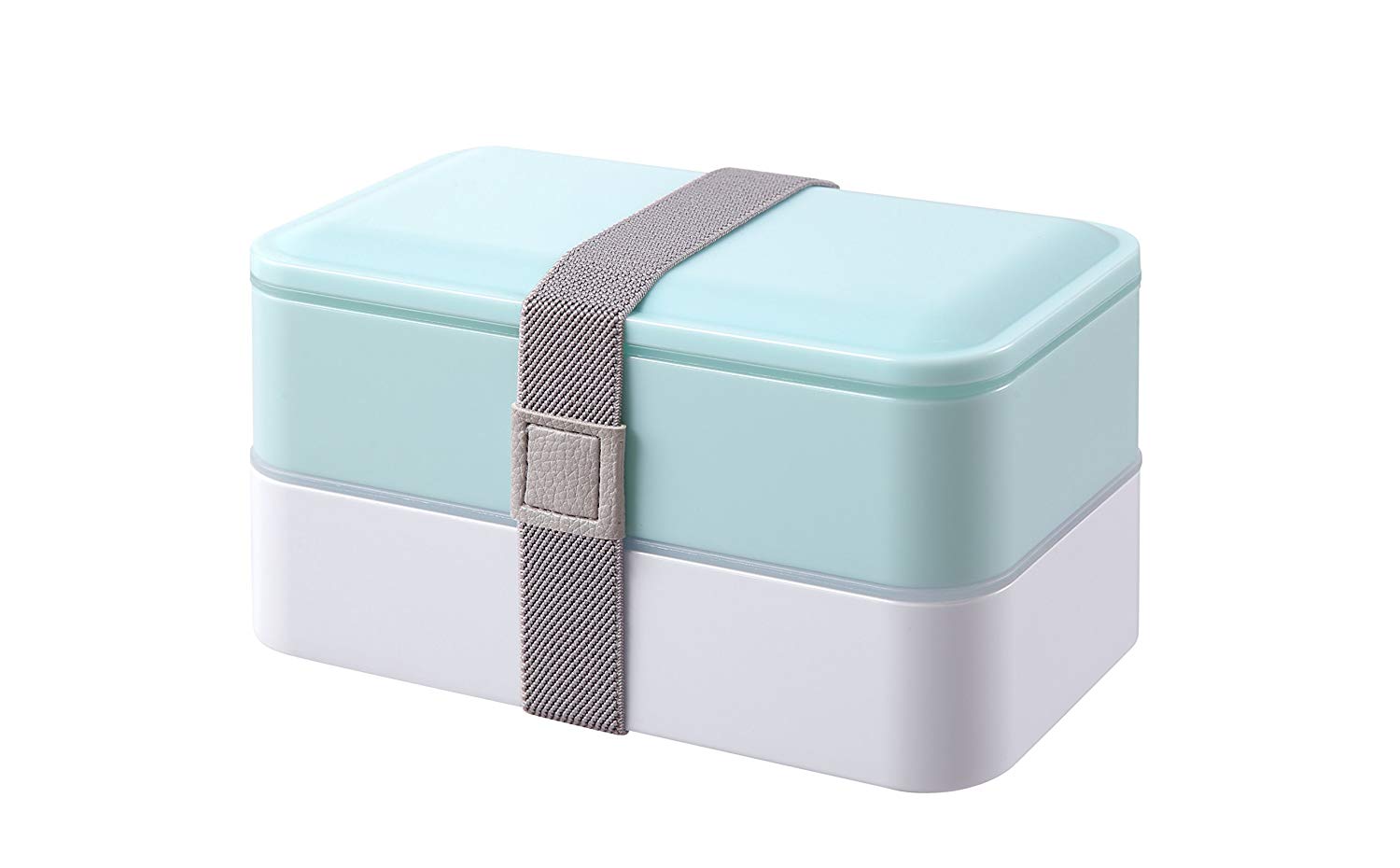 Bento Box 2 Tiers Bento Lunch Box Lunch Boxes with Reusable Cutlery Japanese Style for Microwave Freezer Dishwasher Bento Boxes for Kids Adults Work School - Pastel Blue PuTwo - image 1 of 6