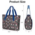 thumbnail image 3 of Tote Bag for Women - Dark Gray Christmas Gnome Pattern Shoulder Bag - Large Utility Work Duffle Bag with Zipper Handbag for Travel, Work, Sprots, 3 of 5