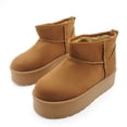 thumbnail image 3 of Glaze Women Winter Slip On Warm Fur Suede Snow Ankle Boots Slipper 2 Inch Sole, 3 of 6