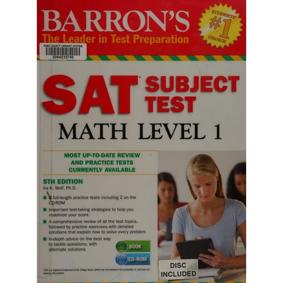 Pre-Owned Barron's SAT Subject Test Math Level 1 [With CDROM] (Paperback) 1438074492 9781438074498