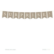 Surprise! Burlap Pennant Party Banner