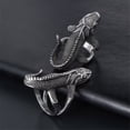 thumbnail image 5 of PAMTIER Men's Stainless Steel Vintage Silver Animal Charm 3D Reptile Gecko Lizard Ring Personality Gothic Punk Rock Size 7, 5 of 6