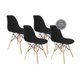 thumbnail image 1 of Set 4 Sillas Eames Modernas Estructura Silla Oficina negro, 1 of 2