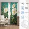 thumbnail image 5 of Spring Floral Sheer Curtains 96 Inch Length 2 Panels Set, Modern Abstract Flowers Leaves Voile Window Treatment Semi Sheer Long Curtains Drapes for Bedroom/Living Room/Kitchen 52"x96"x2, 5 of 8