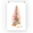 thumbnail image 2 of Paris, Eiffel Tower, Watercolor (16x24 Giclee Gallery Art Print, Vivid Textured Wall Decor), 2 of 3
