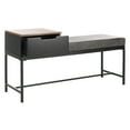 thumbnail image 3 of SAFAVIEH Maruka Upholstered Bench with Pull-Out Drawer, Lt Brown/Grey, 3 of 13