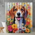 thumbnail image 2 of Welcome Spring Summer Beagle Portrait Flower Blue Sky Shower Curtain Beagles Dog Lover Gifts Idea Waterproof Bathroom Bathtub Curtain - 12001, 2 of 5