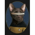 thumbnail image 2 of Girl's Star Trek: The Next Generation Lieutenant Commander Geordi La Forge Cat  Graphic Tee Black Small, 2 of 4