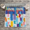 thumbnail image 3 of Ambesonne Art Quilted Bedspread Set 3 Pcs, Colorful Abstract Painting, King Size, Multicolor, 3 of 3