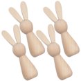 thumbnail image 3 of 4 piezas de muñeco de conejo sin terminar para hacer tú mismo, mini conejito de madera con grafiti, muñeco de conejo de madera sin pintar, 3 of 7
