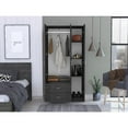 thumbnail image 2 of DEPOT E-SHOP Bosko 3 Doors Armoire, Two Drawers, One Door Cabinet, Two Door Cabients, Metal Rod, Smoky Oak/White, For Bedroom, 2 of 5