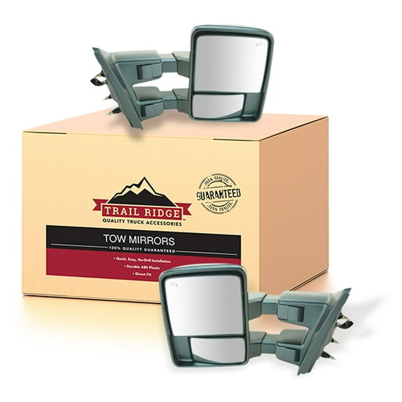 Trail Ridge Towing Mirror Power Folding Heated Smoked Signal Pair for Ford F150 TR00258