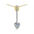thumbnail image 2 of Star K� 6mm Genuine Aquamarine Heart Arrow Bar Pendant Necklace, 2 of 9