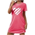 thumbnail image 1 of Robe de Pyjama pour Femmes, Chemises de Nuit à Manches Courtes, Chemises de Nuit Douces, Robe de Nuit Classique, Vêtements de Nuit à Manches Courtes, Robe de Nuit Imprimée, Tee-Shirt de Nuit P, 1 of 3
