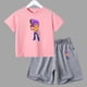 thumbnail image 3 of Conjunto de 2 piezas de camiseta y pantalones cortos divertidos para niños y adolescentes, de algodón, para verano, juego de lucha, Anime, Cosplay, ropa deportiva informal para niño y niña, conjunto p, 3 of 5