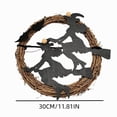 thumbnail image 3 of WWC Halloween Wreath, Purple LED Witch and Bats Wreath, Gothic Halloween Decorations Wreath for Front Door and Fireplace, Indoor Outdoor Party Decor, 3 of 7