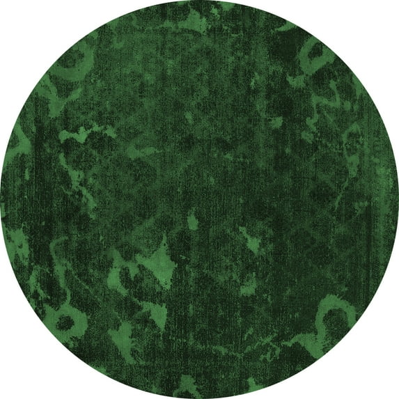 Ahgly Company Indoor Round Persian Emerald Green Bohemian Area Rugs, 3' Round