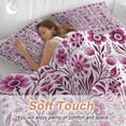 thumbnail image 4 of 3 Piece Pink Boho Duvet Cover Set Full Size,Microfiber Comforter/Quilt Cover with Corner Ties and 2 Pillowcases,Ethnic Tribal Floral Abstract Art Aesthetics All Season Bedding with Zipper Closure, 4 of 8