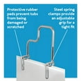 thumbnail image 3 of Carex Tri-Grip Bathtub Safety Rail Grab Bar with Chrome Finish, 200 lb Weight Capacity, 3 of 7