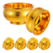 WRITWAA Prosperity Bowls Golden Plastic for Wealth and Decor Set of 6