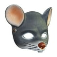 thumbnail image 3 of Máscara de media cara de ratón 3D para disfraz, cosplay, protector facial, máscara de animal de rata para carnaval Gris oscuro, 3 of 9