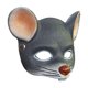 thumbnail image 3 of Máscara de media cara de ratón 3D, disfraz de cosplay, máscara de animal de rata para carnaval Gris oscuro, 3 of 9