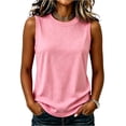 thumbnail image 2 of Women's Tank Tops Summer Basic Crewneck Sleeveless Casual Loose Fit Shirts Tees | Soft Lightweight, Crewneck, Loose Fit Tees, Flowy, 2 of 6