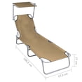 thumbnail image 7 of Suitable for Outdoor,Lawn,Courtyard,Beach,Sunbathing,Folding Sun Lounger with Taupe Aluminium, 7 of 7