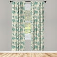 thumbnail image 4 of Ambesonne Vintage Rose Window Curtains, Grunge Bird and Leaves, Each 28" W x 84" L, Eggshell Seafoam, 4 of 4