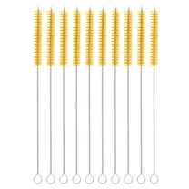 Uxcell 10Pack Drinking Straw Cleaning Brushes, 8" x 2/8" Nylon Bristles Long Straw Brush for Bottle and Tube (Yellow)