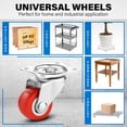 thumbnail image 6 of 1 Inch Heavy Duty Casters Set of 2, Lockable Plate Caster Wheels with Brakes Scratch Resistant & 360 Degree Rotatable, 200 lbs Load Capacity - Ideal for Any Floor (1 x Swivel & 1 x Brakes), 6 of 8