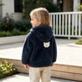 thumbnail image 2 of hengsof Toddler Boys Girls Hooded Fleece Jacket Long Sleeve Coat Cute Bear Hoodie Zip Up Fall Winter Warm Outwear with Pocket 1-5Y, 2 of 6