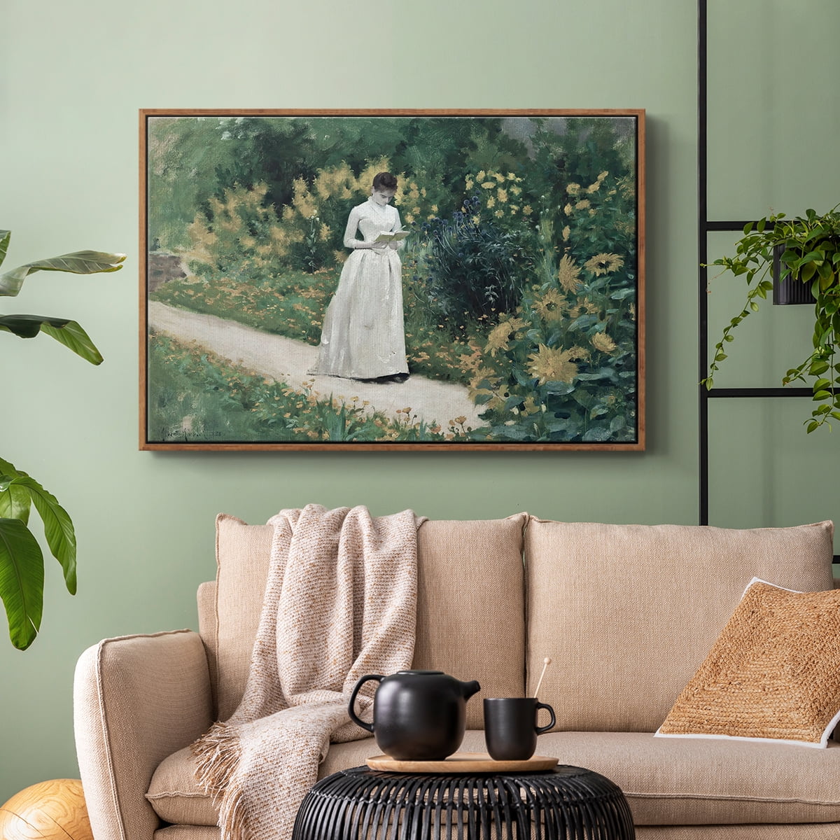 Vintage Botanical Print-LVII By Wexford Home Framed in Walnut Wood Gallery Wrapped Canvas 17 in. x 25 in.