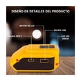 thumbnail image 3 of Adaptador De Batería Para Dewalt De 14.4 18 20 V Con Luz Usb amarillo, 3 of 5