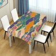 thumbnail image 4 of Yayeee Tablecloths 60" x 60" Rectangle Wrinkle Resistant Party Table Cover, Beige Floral Wave, 4 of 8