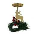 thumbnail image 2 of Meggemo Christmas Candle Holder Metal Reindeer Heart Design Table Centerpiece Decor with Wreath Red Berries Winter Dinner Party Tabletop Ornament Holiday Home Decor, 2 of 6