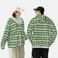 thumbnail image 6 of Gaeub Light Green Squares Men's and Women's UPF 50+ Long-Sleeved Sun Protection Clothing, Fishing Shirt Long Sleeve Zip - Small, 6 of 9