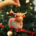 thumbnail image 4 of dajkiuy Cartoon Cow Decorative Hanging Ornaments for Christmas Tree, Lovely Animal Home Decor Cars Backpacks Acrylic Highland Cow Pendants Christmas Tree Decorations, 4 of 5