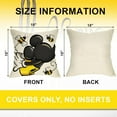thumbnail image 2 of Spring Cartoon Mouse Decorative Throw Pillow Covers 18 x 18 Set of 4, Always Bee Happy Yellow Black Stripes Cushion Case Decor, Bee Humble Kind Polka Dot Home Decoration for Sofa Couch, 2 of 6
