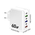 thumbnail image 3 of European Standard 65W Multi Port Fast Charging Charger 6-in-1 USB Fast Charging Head Compatibled With Multiple Devices, 3 of 6