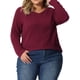 thumbnail image 1 of Agnes Orinda Women's Plus Size Knit Thin Fall Winter Trendy Crochet Comfy Pullover Sweaters 1X Burdeos, 1 of 6